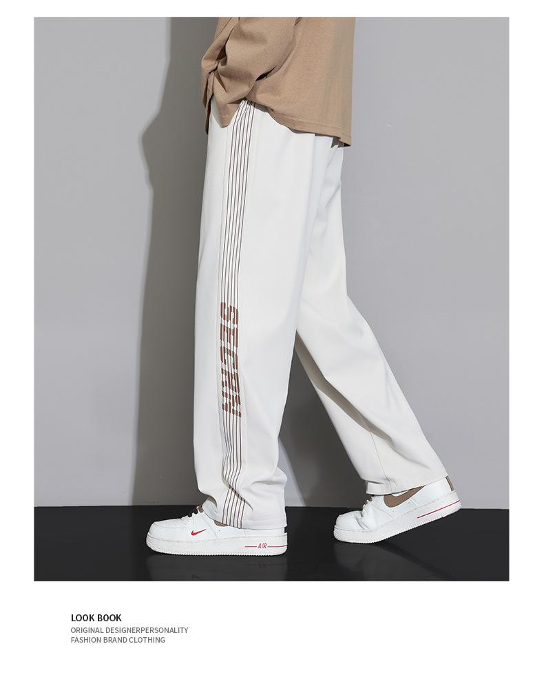 ACU Męskie Retro Paski Szerokie Nogawki Spodnie Sportowe - 2025 Modne Codzienne Spodnie