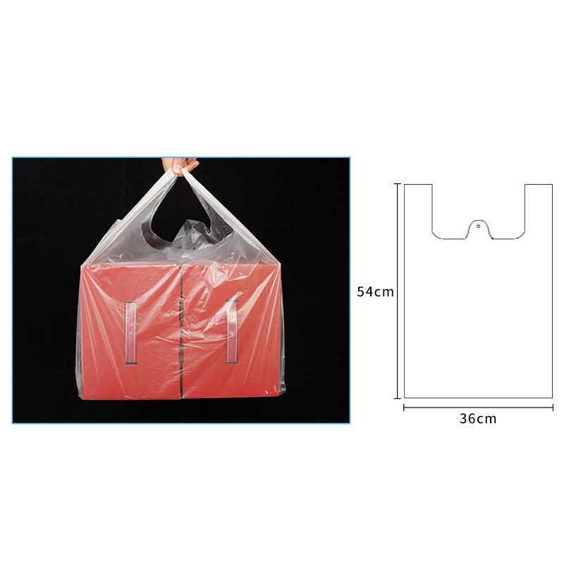 Large White Transparent Plastic Tote Bags (40x60) – Thickened Vest-Style for Food