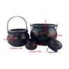 Pack Of 4 Large Black Witch Cauldron Kettles, MultiSize Candy Holders for Halloween & Patrick's Day Party Decors