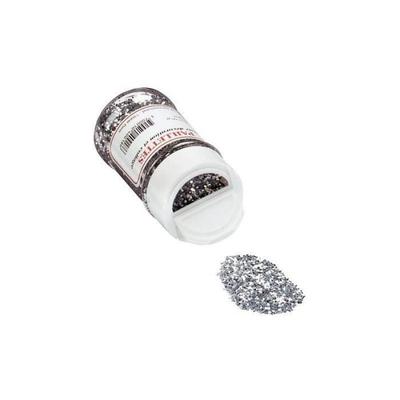 Pote de 60g de glitter prateado cintilante