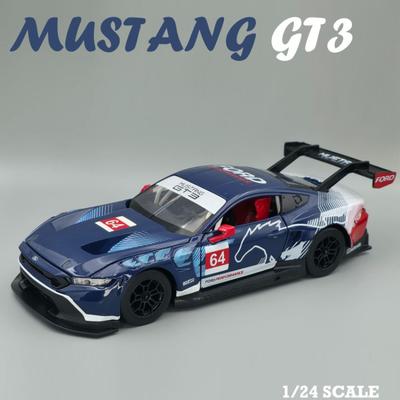 Simulación CCA 1/24 Ford Mustang GT3 Modelo de Coche de Aleación Sonido Luz Juguete Colección de Coches Miniatura Voiture Regalo de Cumpleaños para Novio