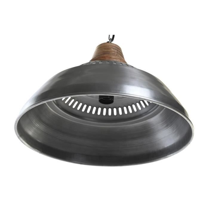 Suspension - Fer et bois de manguier - 50W - 43x43x31 cm