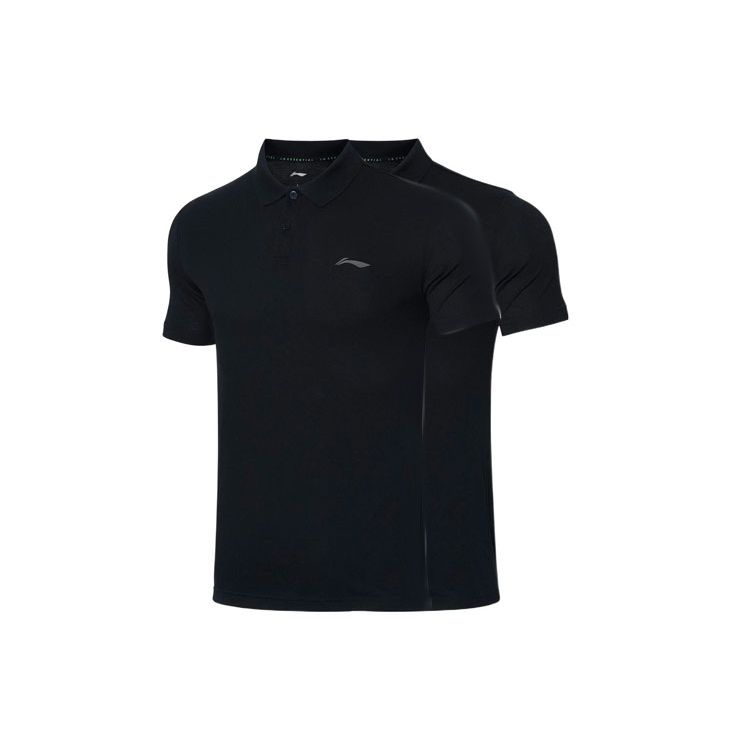 Li Ning Training Series Breathable Short Sleeve Polo Shirt Men tops Black APLR005-1