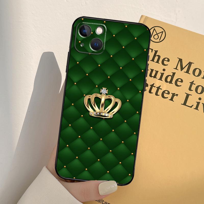 Quilted Texture Sofa Pattern Crown Phone Case For iPhone 17 16 14 13 12 11 15 Pro Max mini XR 16e 15 16 Plus 17 Air Full Cover
