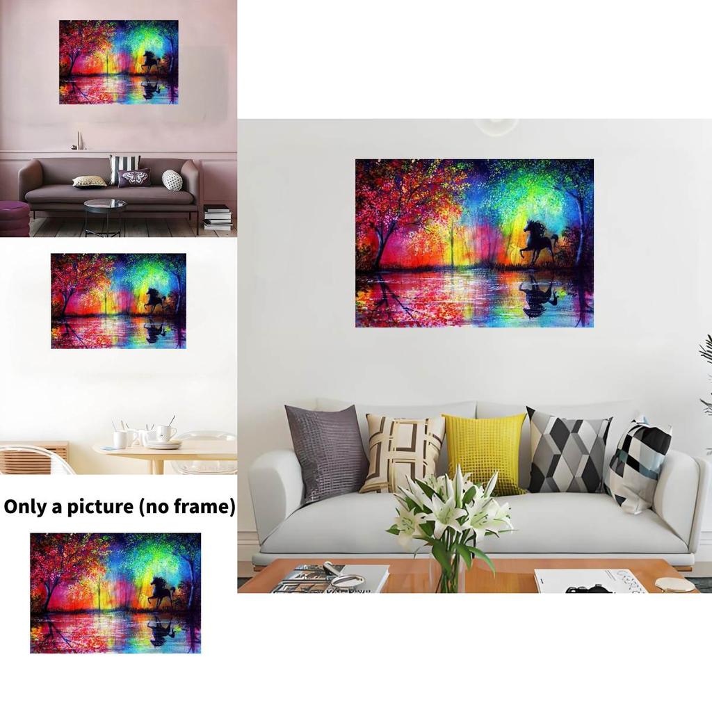 Canvas Horse Wall Art Animal Painting With Spray Technology For Hotel And Cafe Decor