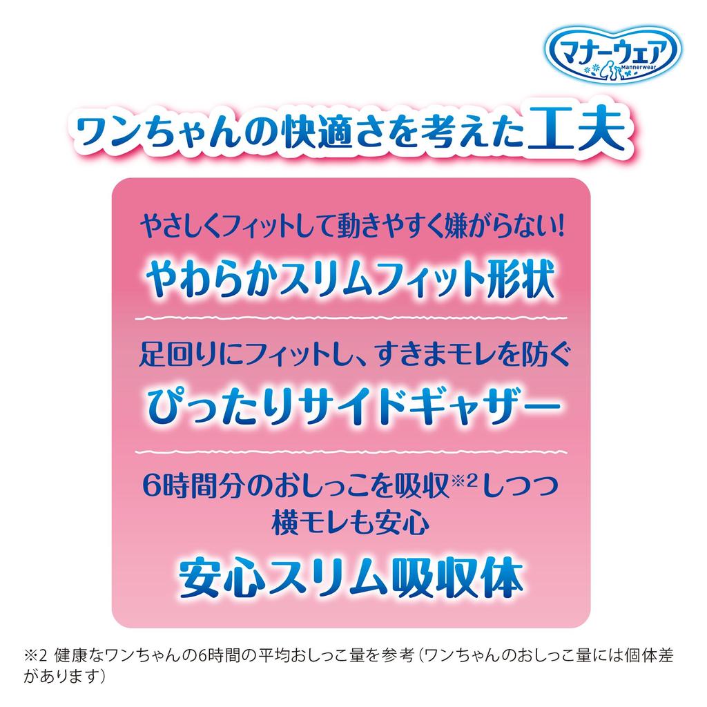 Manners Wear Dog Diaper for SS for Extra Small to Small Mauve Pink 304 Sheets Sheets x Nursing Pet Unicharm Girls, Size, Dogs, Dots/Pink Check, (38