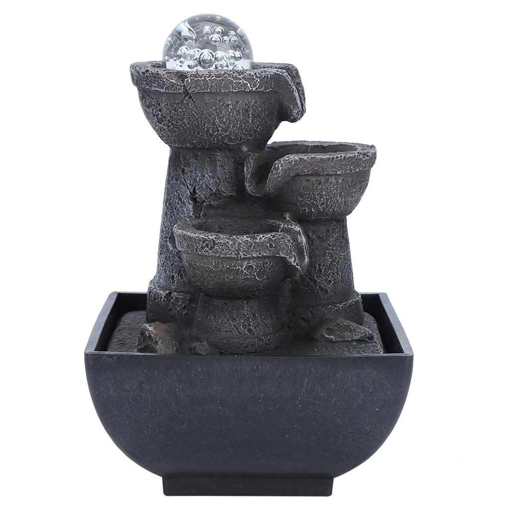LED Illuminated Tabletop Waterfall Flowing Water Fountains with   for   Feng Shui Decoration