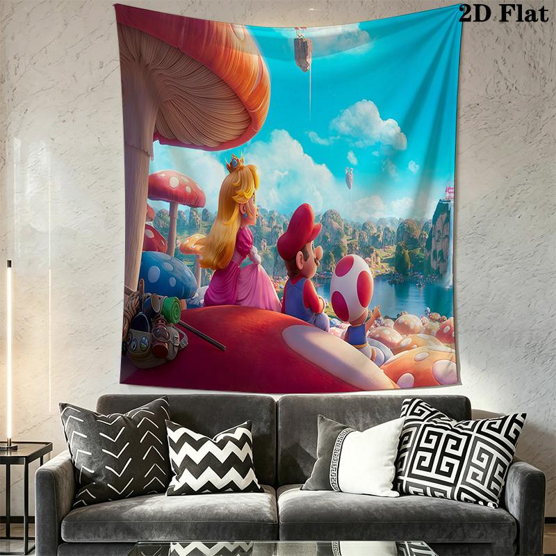 Super Mario Bros Movie Tapestry Tapestry Fashion Print Wallmounted Christmas Gift Home Decor Work Of Art