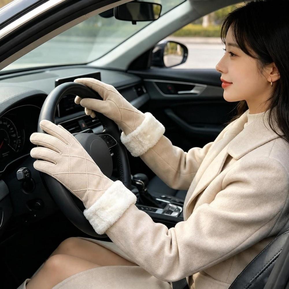 Soft Fleece Cuffs Women's Mittens Warm Touchscreen Gloves New Cycling Mittens  Women's