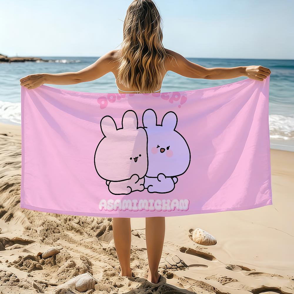 

A-Asamimichaans A-Asleep Cute Towel Beach Towel Oversized Quick Dry Towel Absorbent Soft Swim BeachTowels for Men Women W30*H60(CM)