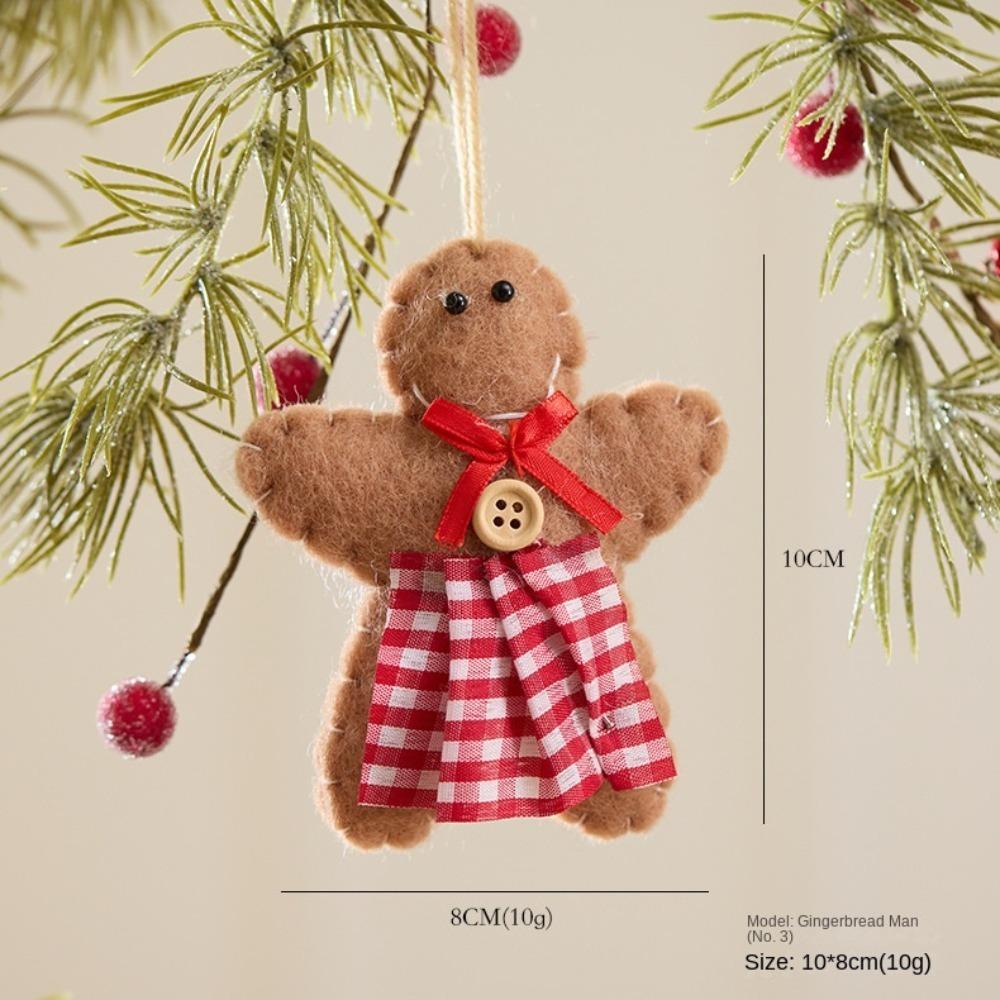 Gingerbread Doll Christmas Tree Plush Doll Polyester Fabric Stuffed Toy  Couple