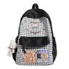 New Large-capacity Middle School Student Backpack High School Student Casual Cute Printed Schoolbag Plaid Bag