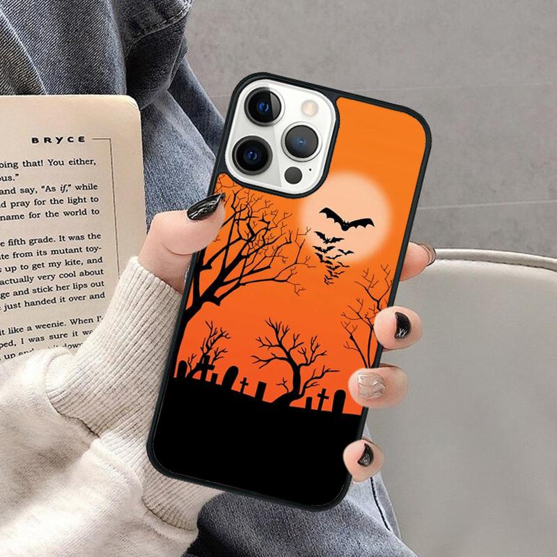 Vampire Bats Full Moon Phone Case for iPhone 17 Air 16 16e 15 Plus for Apple 13 11 12 14 Pro Max Cover coque Shell