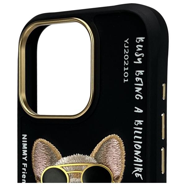 Etui do iPhone 16 Pro Nimmy Glasses Cool Dog Czarne
