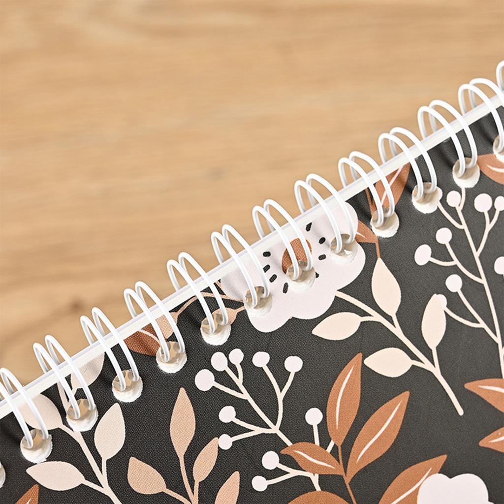 A5 Size Spiral Journal Notebook with Fresh Style Printing Floral Hardcover Cute Note Books Suitable for Office School Supplies