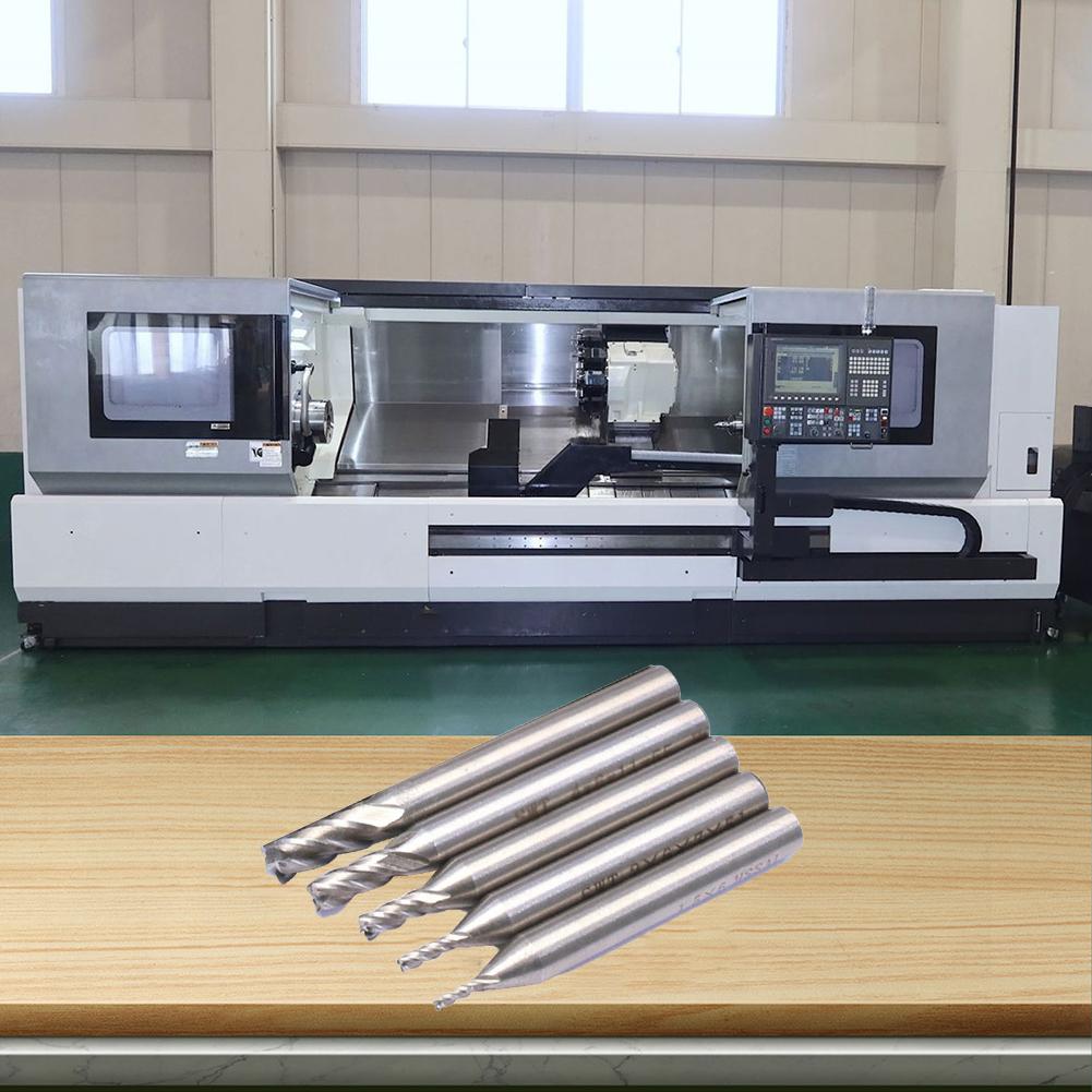 4-flute Structure Carbide End Milling Cutter HSS Slot Drill Bit Set