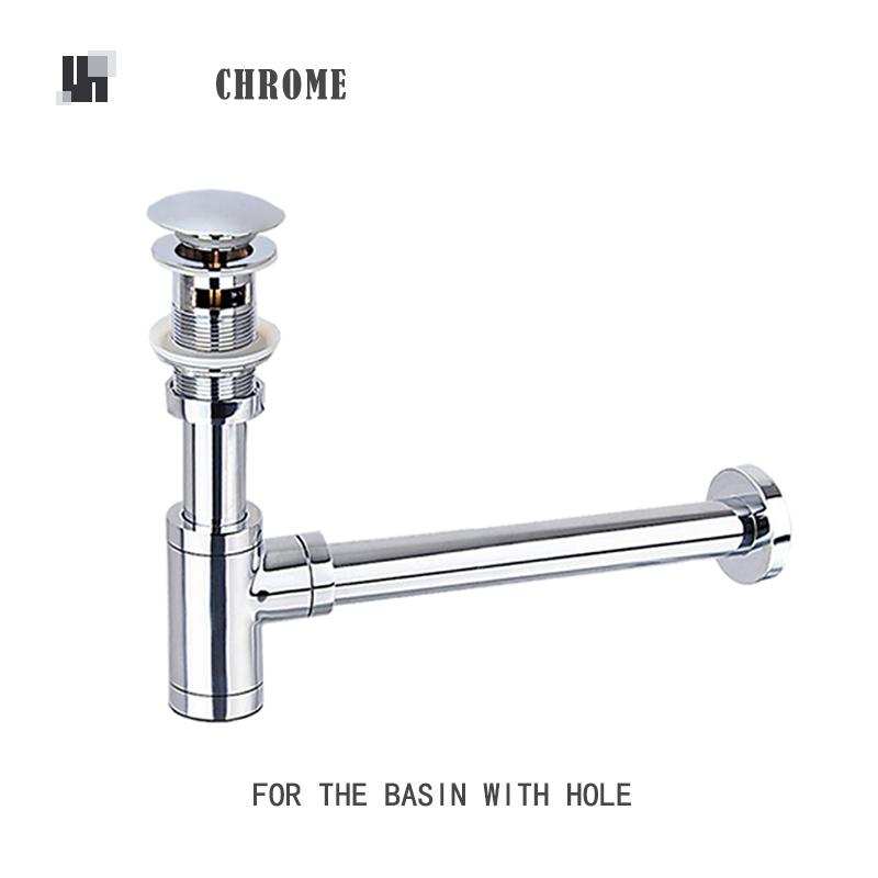 Badezimmer Siphon Spülbecken Abflussrohr Messing Geruchsverschluss Abfallflasche Trap Schwarz Gebürstet Gold Chrom Pop-Up Abflussstopfen Roségold