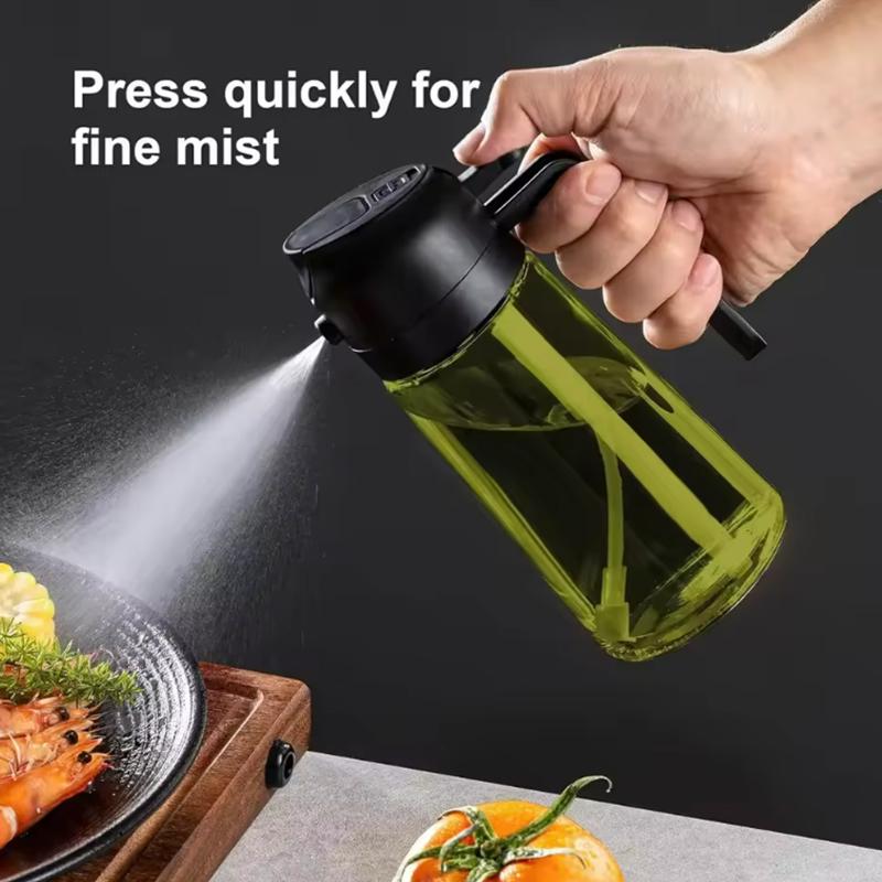 2-in-1 Dark Glass Oil Sprayer Black Lightproof Olive Oil Dispenser for Cooking Salads And Barbecues - Kitchen Barbecue Tool