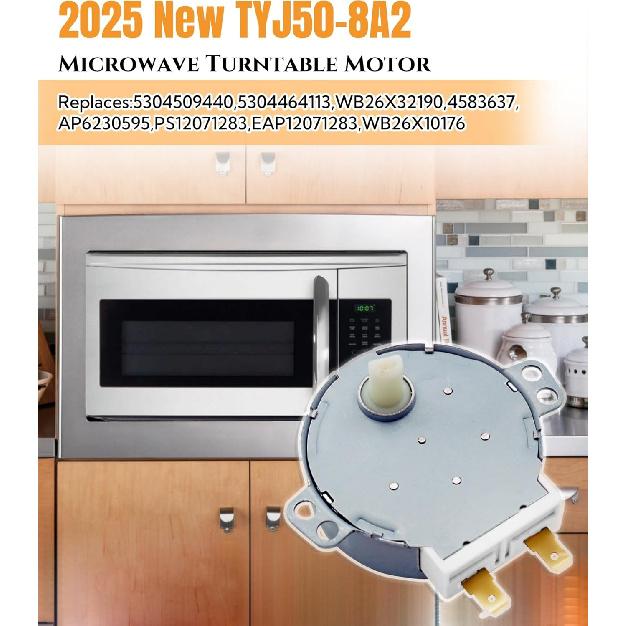 2025 New 5304509440 TYJ50-8A2 Microwave Turntable Motor Assembly Fits for Frigidaire Microwave LFMV1645TF,Replaces