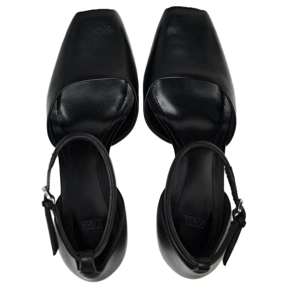 Zara Fashionable Sheepskin High Heels 9Cm Women High Heels Black 11254410800