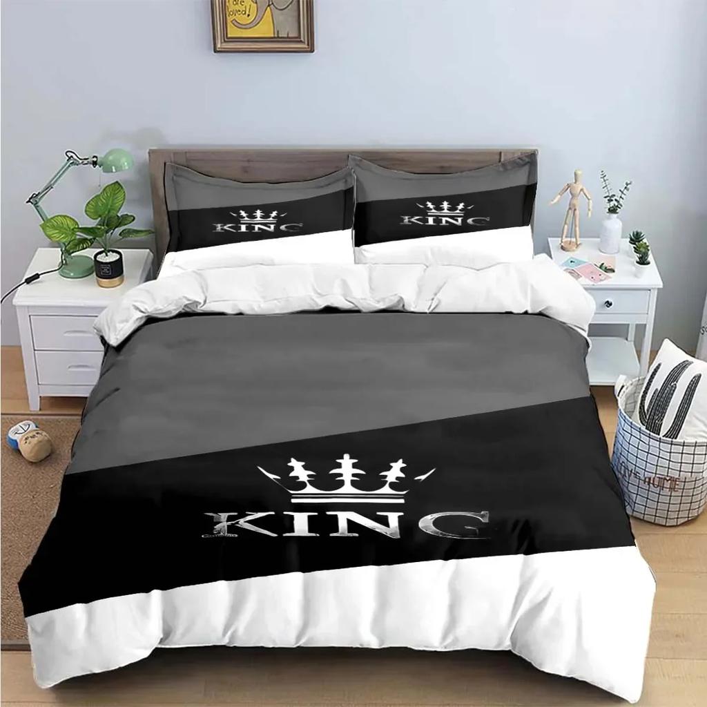 Sale Fashion King Queen Bedding Set Single Twin Full King Size Cute Animals Bed Linen Adults Teens Bedroom Luxury Gift