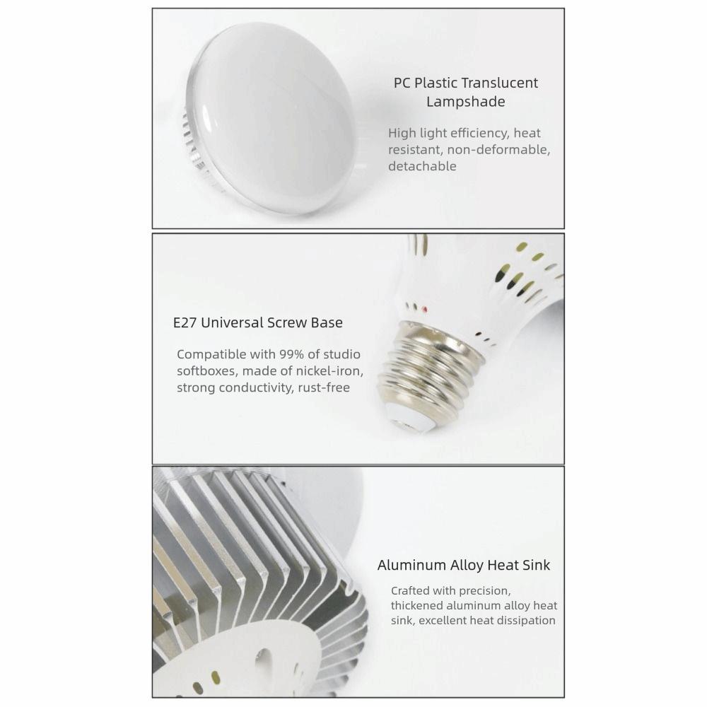 85W 110~220V LED Light Bulb With Remote Control 3000K-6500K Photography Lamp Bulb Warm/White/Warm White Light E27 Mount