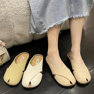 Pantofole da donna con suola piatta, comode e versatili, alla moda, da donna, Pantuflas De Mujer 2024