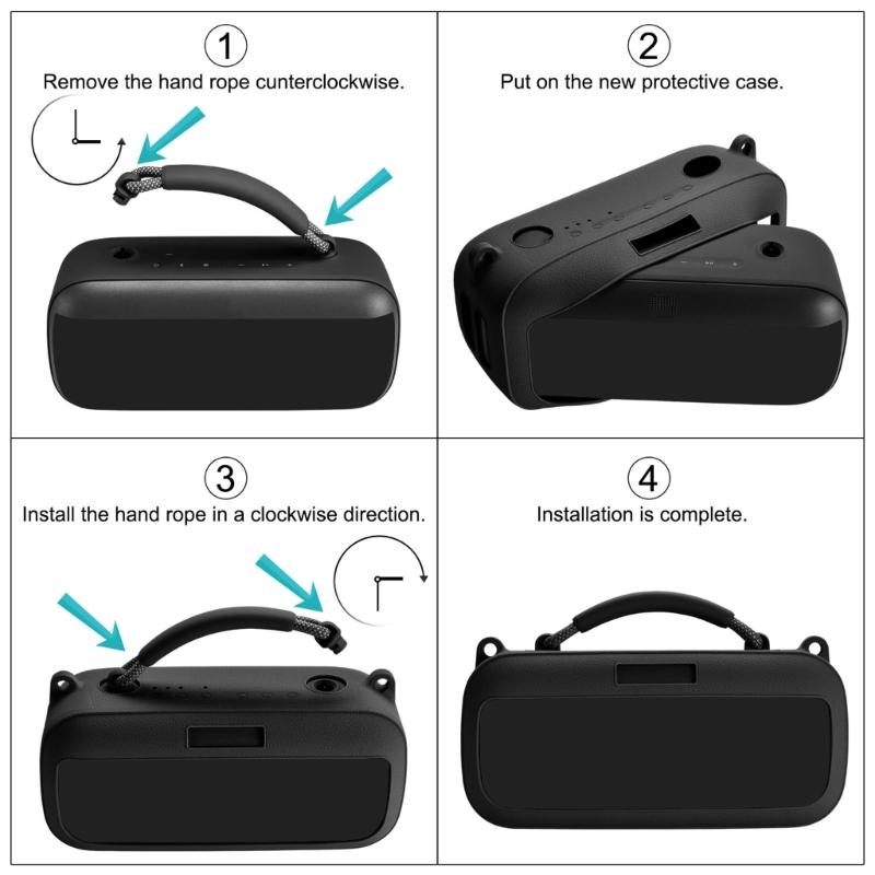Portable Silicone Cover With Carrying Straps Protective Skin for Speakers, Water Resistant