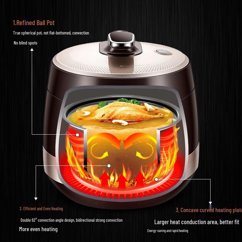 Autocuiseur électrique intelligent Supor série QC 5L à écran tactile Prise CN (adaptateur inclus)
