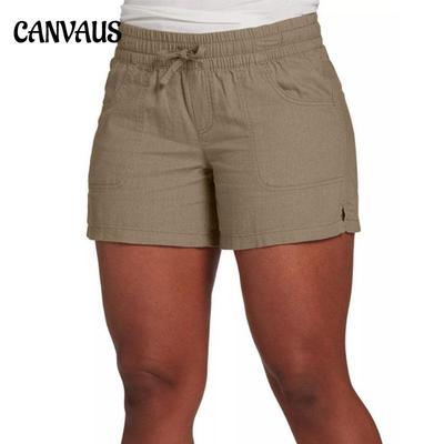 Pantaloni estivi da donna Pantaloncini sportivi casual con tasche larghe a vita alta elastica
