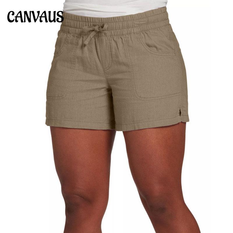 Pantalones de verano para mujer, pantalones cortos deportivos informales con bolsillos grandes y cintura alta elástica