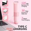 Bikini Trimmer for Women - 2 in 1 Painless Electric Razors for Women, IPX7 Waterproof Rechargeable LED Dual Head Electric Shaver for Lady Bikini