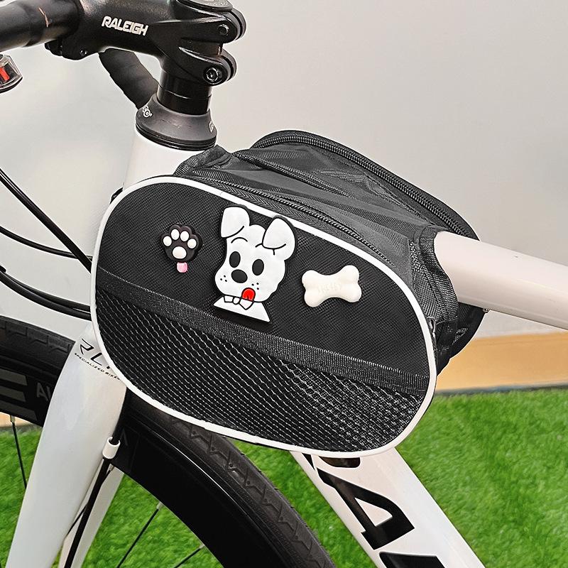 Cartoon Capybara Top Tube Bike Bag - Cute, High-Quality Front Beam Bag for Road/Mountain Bikes, Phone Storage Included