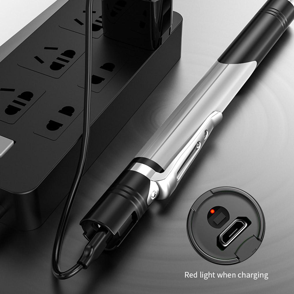 USB Charging Flashlight 4 Modes Adjustable Mini Small Hand Torch Camping Caving Climbing Emergency Lighting Lamp