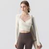Yoga clothes women's 1011 new models with chest pads autumn and winter design sense sports long-sleeved Pilates training fitness top
