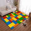 Bunter Bausteinmuster Teppich für Kinderzimmer oder Wohnbereich Dekoration Geeignet für die Verwendung als Antirutsch für Wohnzimmer Schlafzimmer Sofas