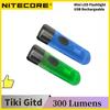 TIKI GITD Keychain Light 300Lumens TYPE-C Rechargeable UV Light / High CRI Mini Portable Flashlight