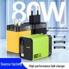 Dual-Port GaN Fast Charger with Retractable Cable for Apple, Huawei, Xiaomi