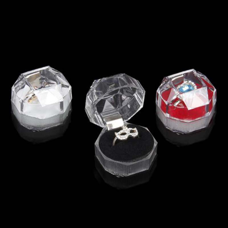 20 Pcs Sale Jewelry Packaging Box Ring Earring Cases Acrylic Transparent Wedding Packaging Woman Jewelry Box Cheap Wholesale