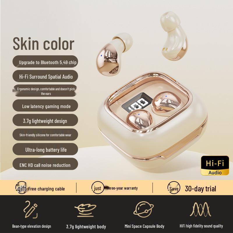 Popular Mini Wireless In-Ear Bluetooth Earphones: Sleep-Friendly, Noise Cancelling, Invisible, Long-Wear, Comfortable for Students