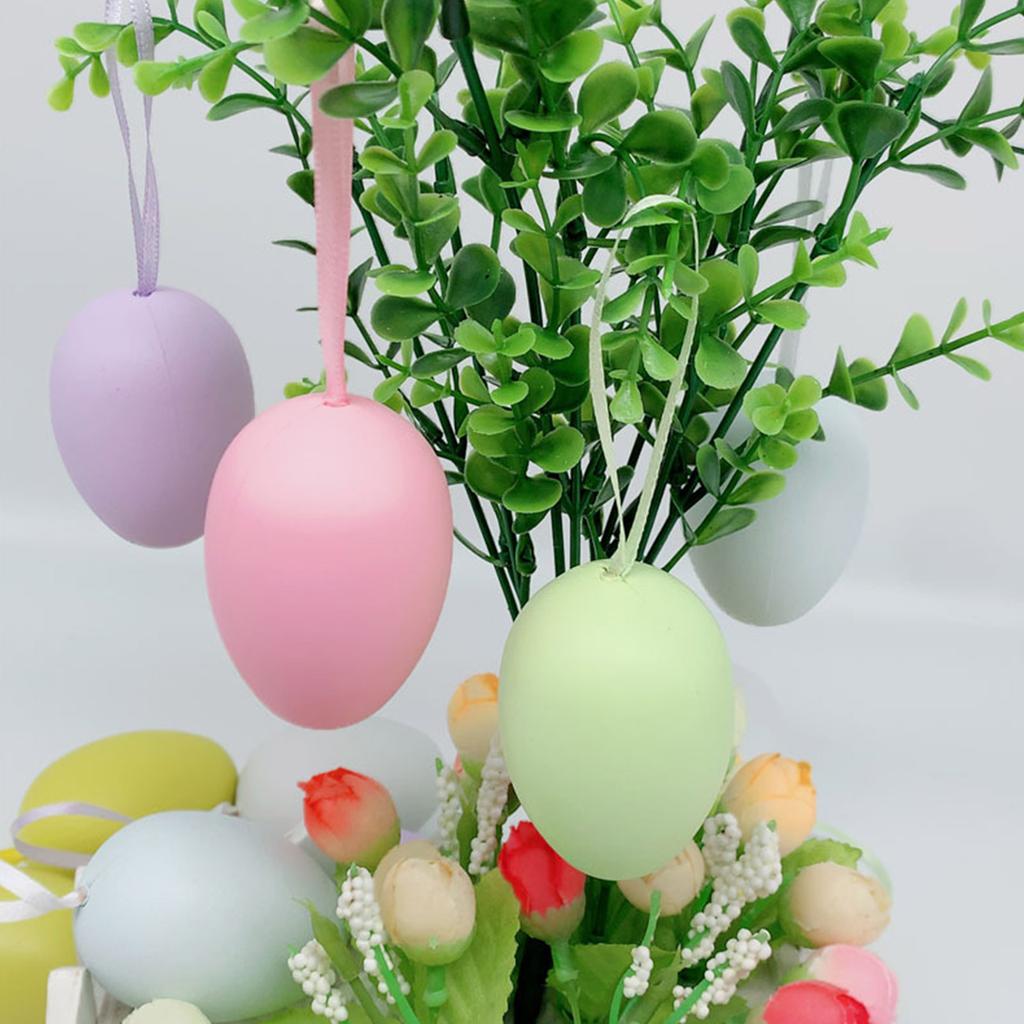 Personalized Easter Crafts Artistic Painting Easter Eggs Set Tree Hanging Pendants Easter Decorations Plastic
