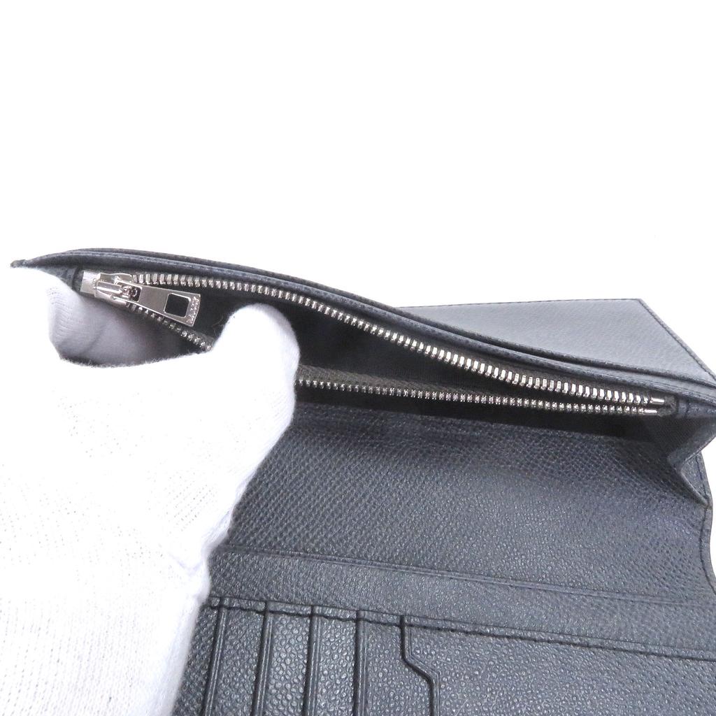 Pristine BALLY Bifold Wallet Logo Embossing Gray Leather Mens Used