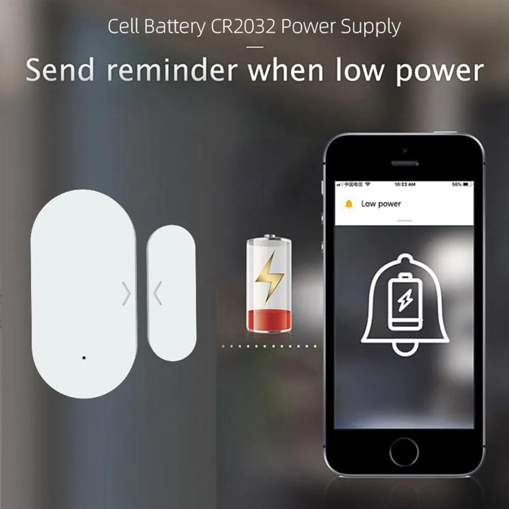 Senzor magnetic pentru uși și ferestre Tuya Zigbee Conexiune fără fir Detectoare de uși fără fir pentru casă inteligentă Automatizare magnetică pentru uși