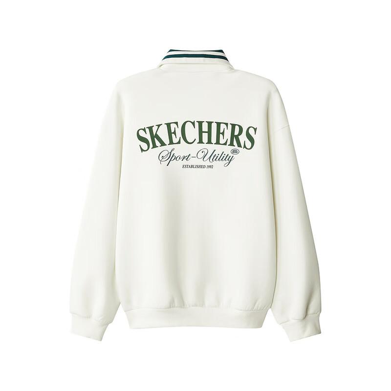 Skechers Sports League Series Stand Collar Zipper Comfortable Jacket Men Jackets Cotton-Candy-White L324M026-0074