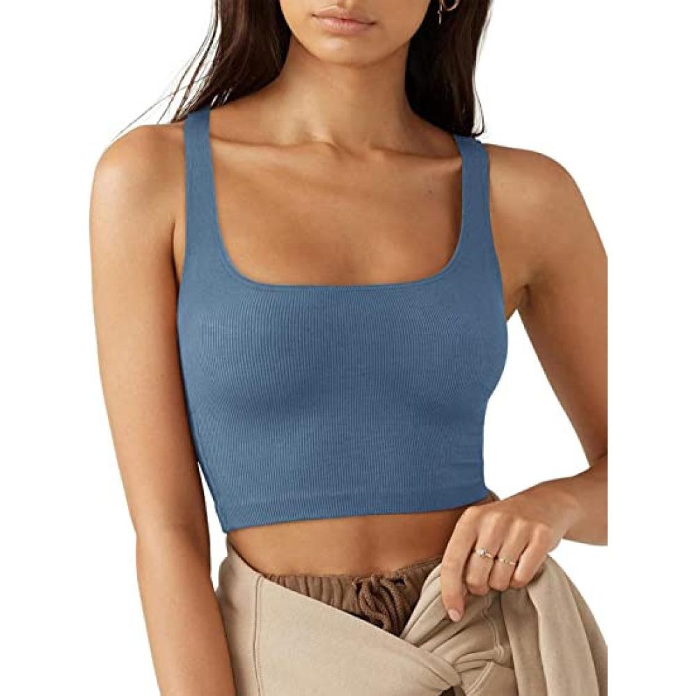 Women's Solid Color Fashion Trend Sexy Threaded Short Vest