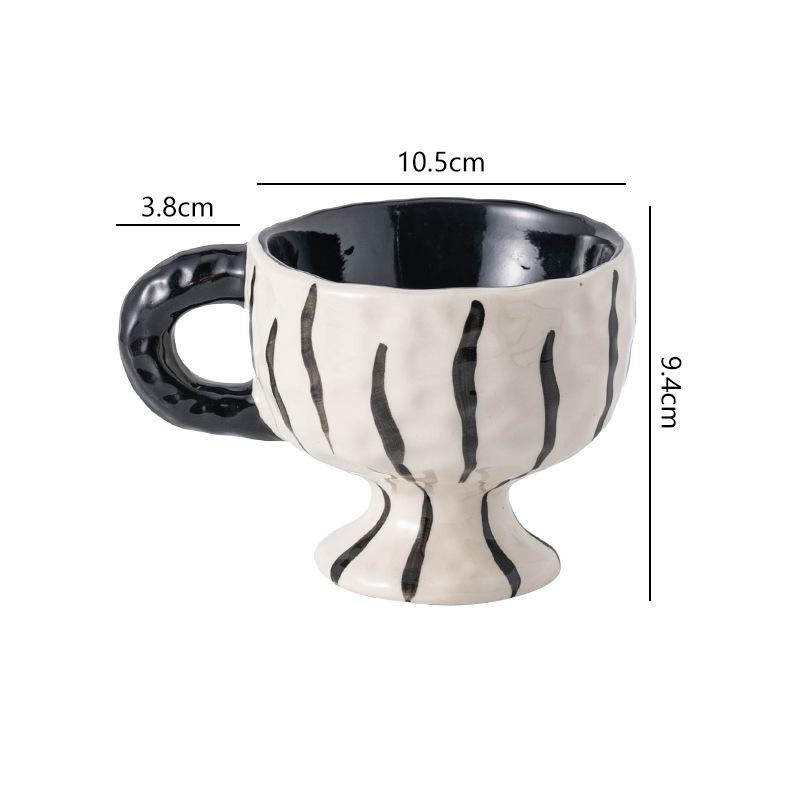 1PC Ceramic Mug Simple Style Afternoon Tea Coffee Water Cup Handle Creative Decoration Personalized Household Items