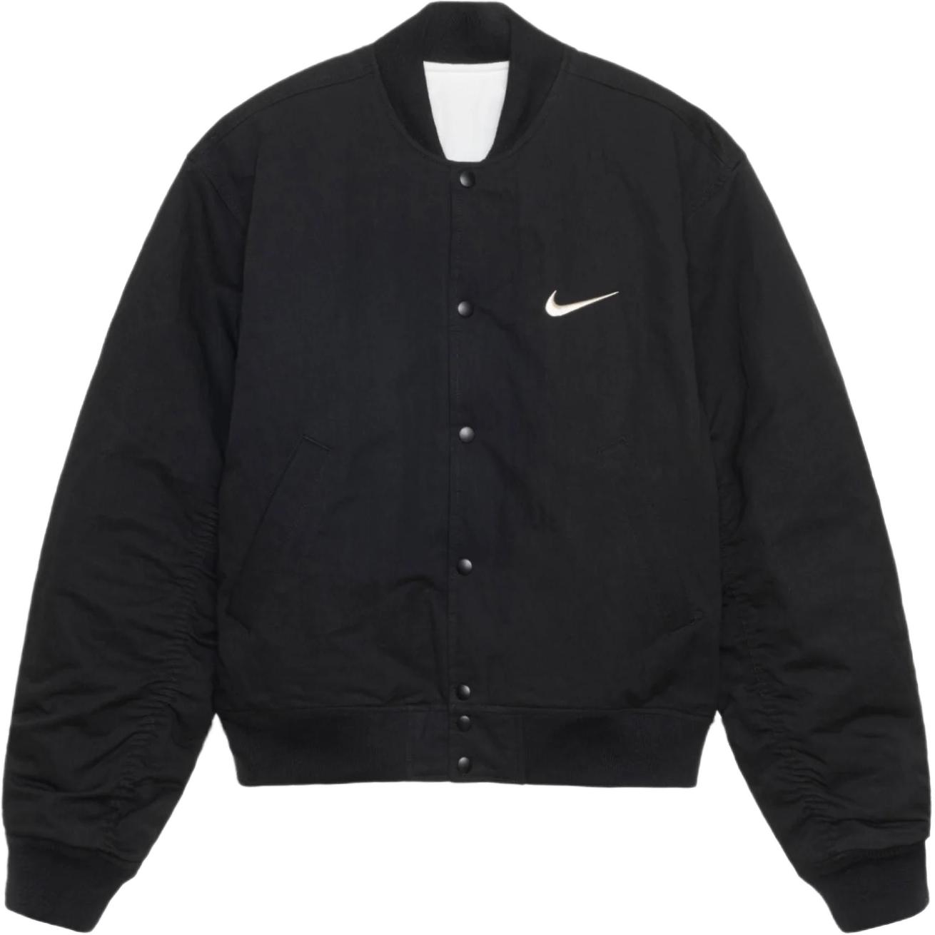 

Двусторонняя университетская куртка Stussy x Nike, черная/парусная верхняя одежда унисекс FJ9154-010 XL