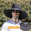 Detachable Hat Top Fisherman Hat Breathable Sun Protection Hat Fashion Large Brim Sun Hat  Travel