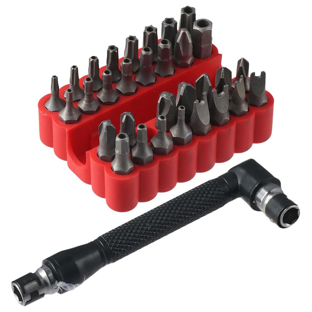 1/4in Security Screwdriver Bit Set Hollow L-type Double-ended Ratchet Wrench  Repair