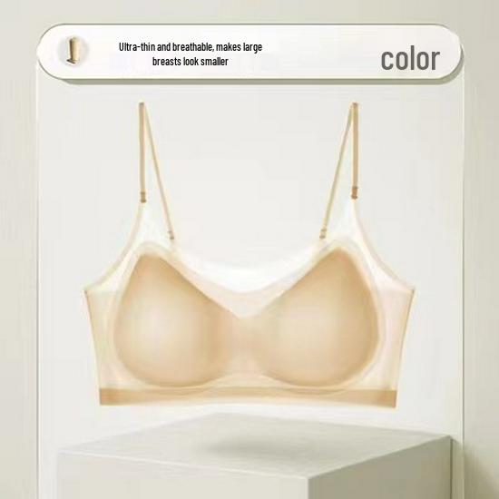 

Женская бесшовная прохладная майка из ледяного шелка: Дышащий спортивный жилет с эффектом бюстгальтера, минимизирующим размер L (36/80ABC)